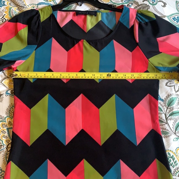 Peaches N Cream Multi Color Chevron Print Dress. - Picture 4 of 8